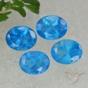 Pedras preciosas de Apatita azul intenso natural de 1.57 ct, oval, VS-SI