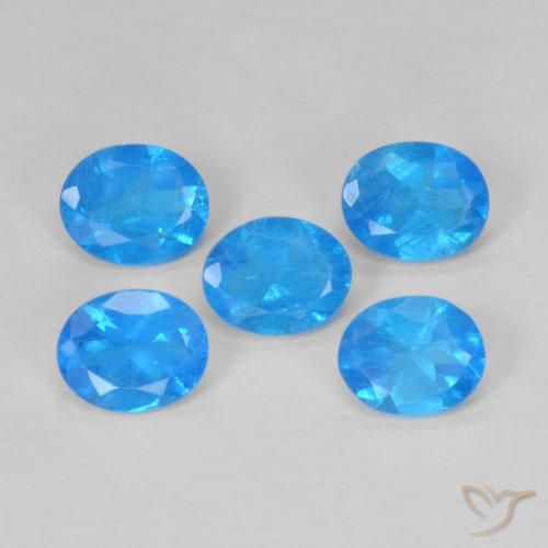 Pedras preciosas de apatita azul natural de 1,82 ct, corte oval, VS-SI