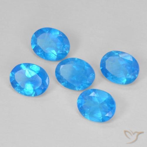 Pedras preciosas de apatita azul natural de 1,82 ct, corte oval, VS-SI