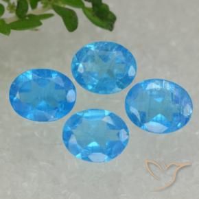 Pedras preciosas de Apatita Azul médio natural de 1.32 ct, oval, VS-SI
