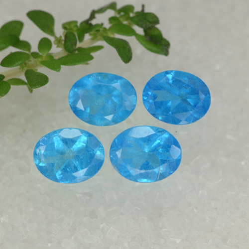 Pedras preciosas de Apatita Azul natural de 1.43 ct, Corte Oval, VS-SI