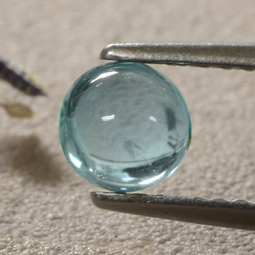 Apatita Médio Azul Verde Natural 0.86ct, Corte Redondo, Transparente