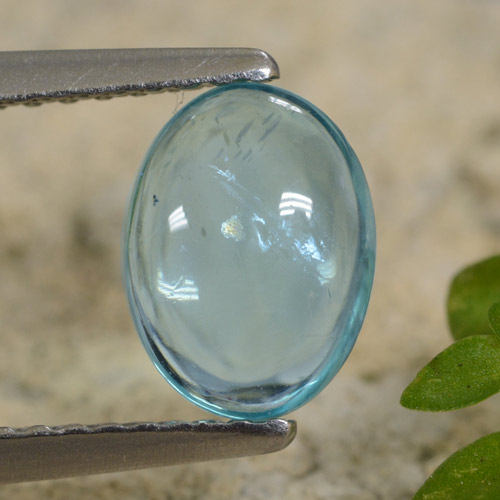 Apatita azul natural 1,07ct, corte oval, transparente