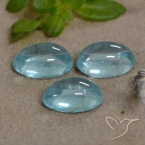 Pedras preciosas de Apatita Bebê azul natural de 1.50 ct, oval, Transparente