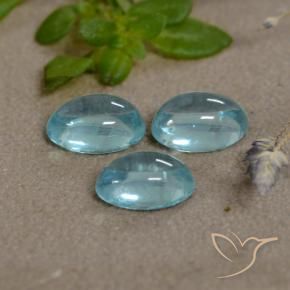 Pedras preciosas de Apatita Bebê azul natural de 1.50 ct, oval, Transparente