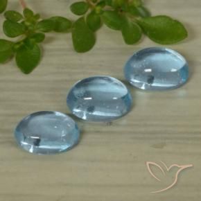 Pedras preciosas de Apatita Azul claro natural de 1.54 ct, oval, Transparente