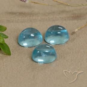 Pedras preciosas de Apatita Azul médio natural de 1.78 ct, oval, Transparente