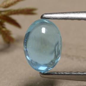 Apatita azul natural 0,92ct, corte oval, transparente