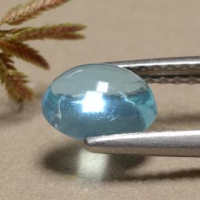 Apatita azul natural 0,92ct, corte oval, transparente
