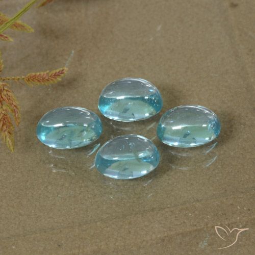 2.07ctw Natural Azul claro Apatita, oval, Transparente