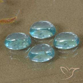 Pedras preciosas de Apatita Azul claro natural de 2.07 ct, oval, Transparente