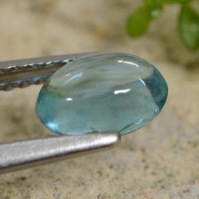 Apatita turquesa natural 0,83ct, corte oval, transparente