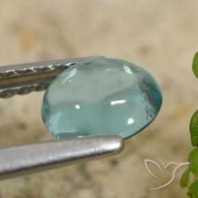 Apatita Verde azul muito claro Natural 0.66ct, oval, Transparente