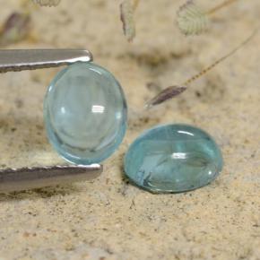 Pedras preciosas de apatita azul natural de 1,31 ct, corte oval, transparente