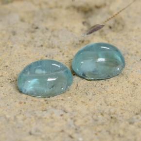 Pedras preciosas de apatita azul natural de 1,31 ct, corte oval, transparente