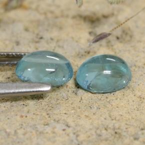 Pedras preciosas de apatita azul natural de 1,31 ct, corte oval, transparente