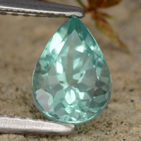Apatita Azul esverdeado Natural 1.42ct, Formato de pêra, VS