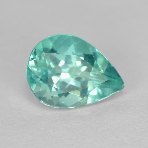 Apatita turquesa natural 1,24ct, formato de pêra, VS