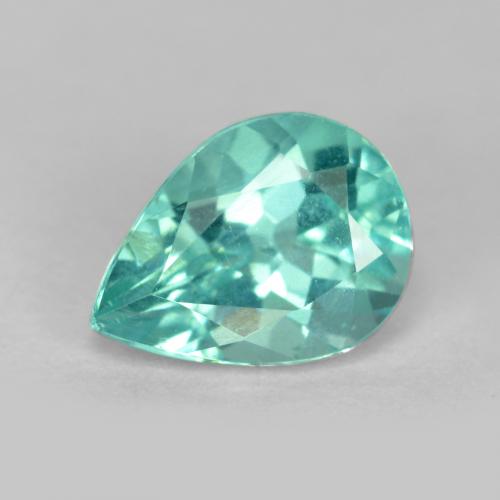 Apatita turquesa natural 1,24ct, formato de pêra, VS