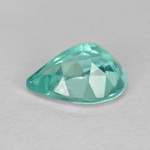Apatita turquesa natural 1,24ct, formato de pêra, VS