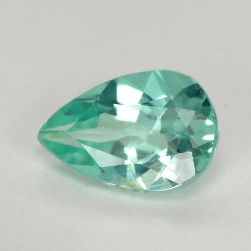 Apatita Verde azulado Natural 1.27ct, Formato de pêra, VS