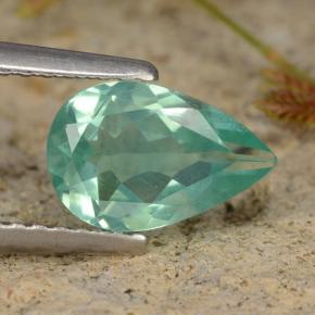 Apatita turquesa natural 1,23ct, formato de pêra, VS