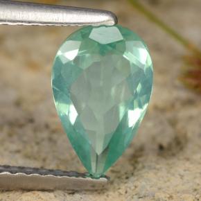 Apatita turquesa natural 1,23ct, formato de pêra, VS