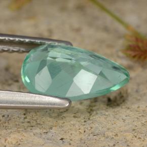 Apatita turquesa natural 1,23ct, formato de pêra, VS