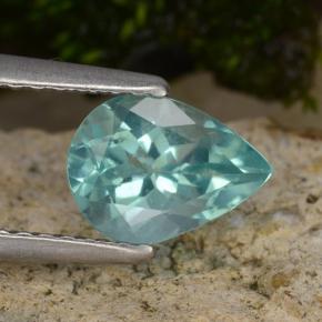 Apatita verde azul intenso Natural 1.15ct, Formato de pêra, VS