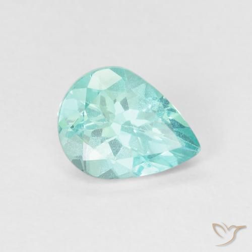 Apatita verde azul intenso Natural 1.16ct, Formato de pêra, VS