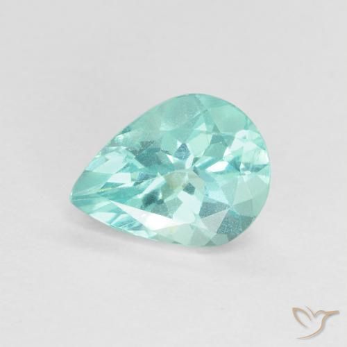 Apatita verde azul intenso Natural 1.16ct, Formato de pêra, VS