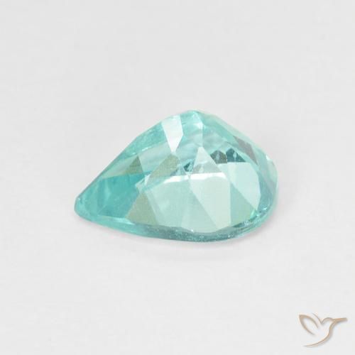 Apatita verde azul intenso Natural 1.16ct, Formato de pêra, VS