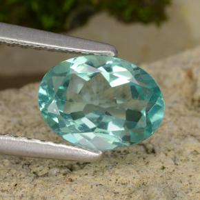 Apatita turquesa natural 1,34ct, corte oval, VS