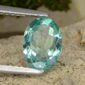 Apatita turquesa natural 1,34ct, corte oval, VS
