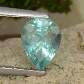 Apatita verde azul intenso Natural 1.34ct, Formato de pêra, VS