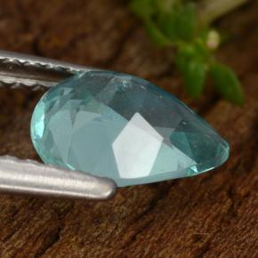 Apatita Azul-petróleo brilhante Natural 1.09ct, Formato de pêra, VS