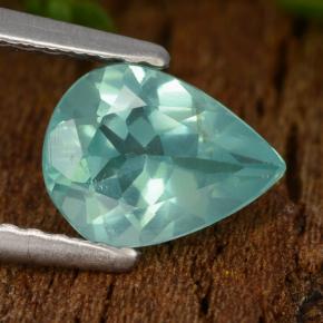 Apatita turquesa natural 1,05ct, formato de pêra, VS