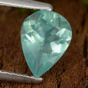 Apatita turquesa natural 1,05ct, formato de pêra, VS