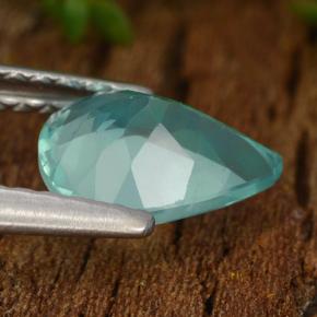 Apatita turquesa natural 1,05ct, formato de pêra, VS
