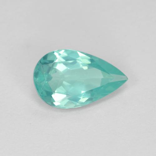 Apatita turquesa natural 1,07ct, formato de pêra, VS