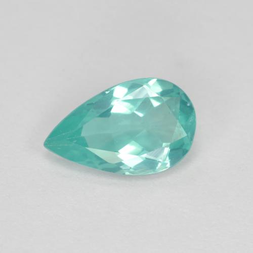 Apatita turquesa natural 1,07ct, formato de pêra, VS