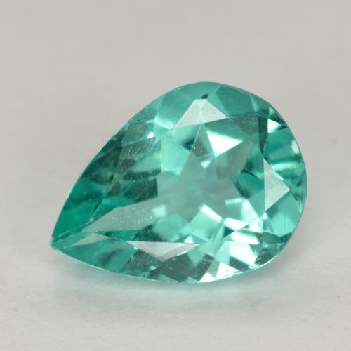 Apatita turquesa natural 1,07ct, formato de pêra, VS