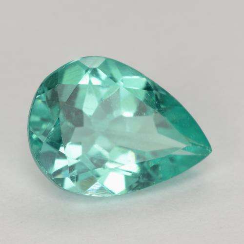 Apatita turquesa natural 1,07ct, formato de pêra, VS