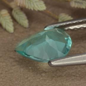 Apatita Azul verde Natural 0.84ct, Formato de pêra, VS
