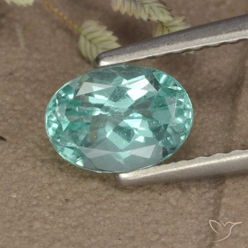 0.93ct Natural verde azul intenso Apatita, oval, VS