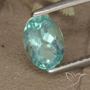 Apatita verde azul intenso Natural 0.93ct, oval, VS