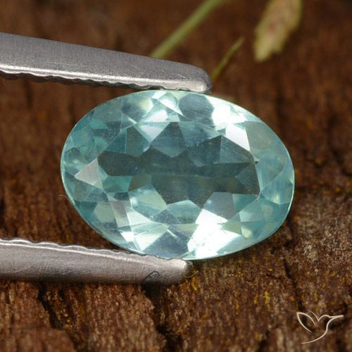 0.77ct Natural Médio Azul Verde Apatita, oval, VS