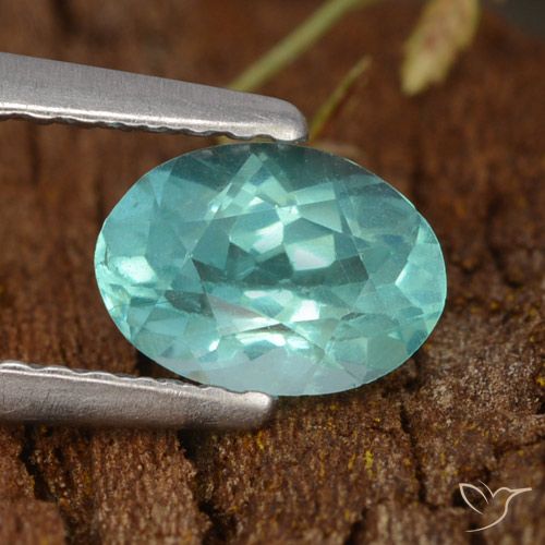 0.72ct Natural verde azul intenso Apatita, oval, VS