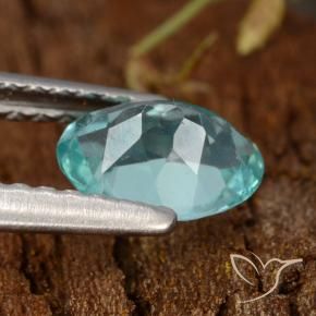 Apatita verde azul intenso Natural 0.72ct, oval, VS
