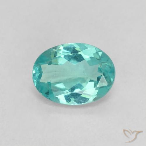 0.81ct Natural Verde Azul Brilhante Apatita, oval, VS